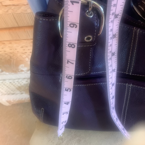 Purple Leather Tignanello Shoulder Bag - Picture 7 of 12